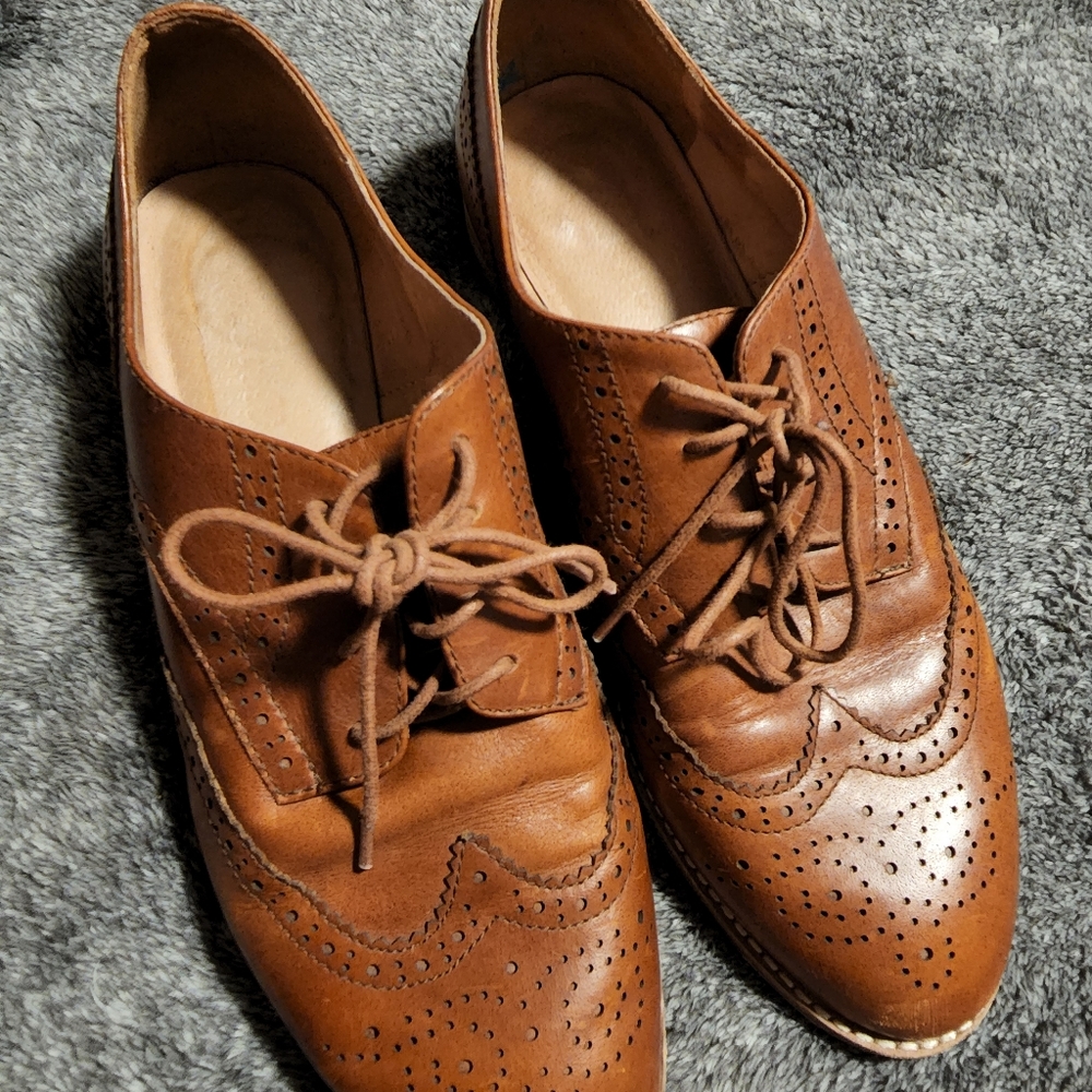 Madewell The Juliet Oxford Style G8063 Brown Tip Up Size 10